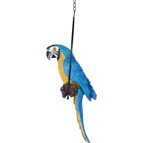 Design Toscano Polly in Paradise Parrot Hanging Bird Ring Perch Indoor/Outdoor - Picture 3 of 7